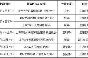 【专家信息】市二院10月第二周上海三甲医院专家坐诊信息 【专家信息】市二院10月第二周上海三甲医院专家坐诊信息