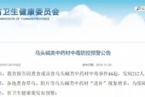 又来年度预警已致云南212人发病8人逝世……冬天进补这类药材不要随意吃